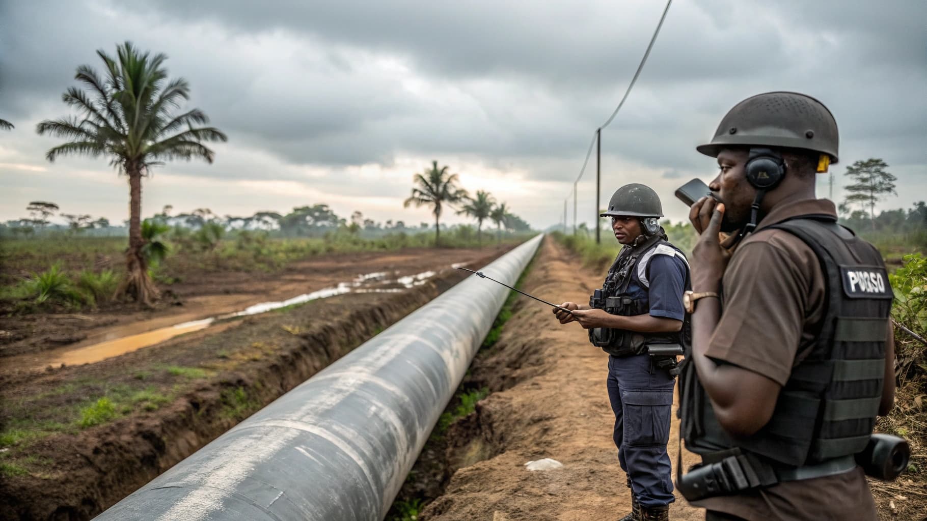 Perimeter security facility at dusk